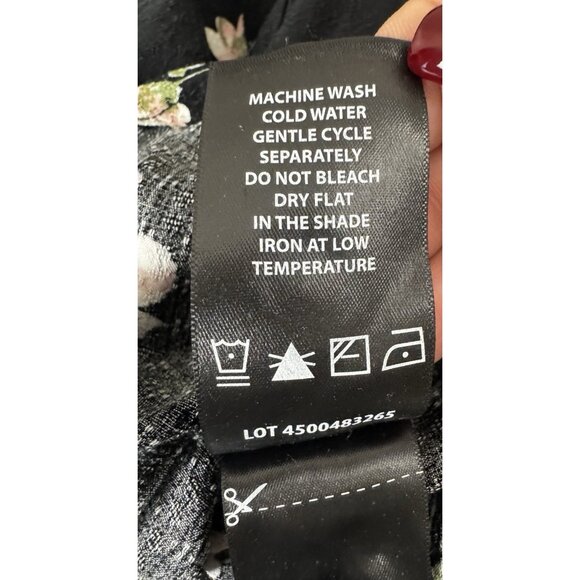 Buffalo David Bitton Shirt Womens 3X Black Floral Short Sleeve Cottagecore Boho - Picture 6 of 11